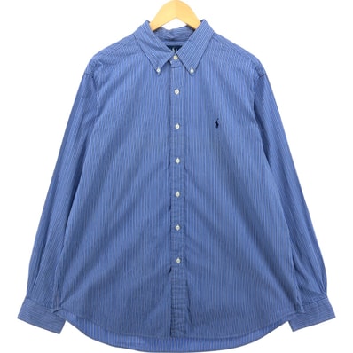 古着 ラルフローレン Ralph Lauren CLASSIC FIT 長袖 ボタンダウンストライプシャツ メンズXL相当/eaa473755
