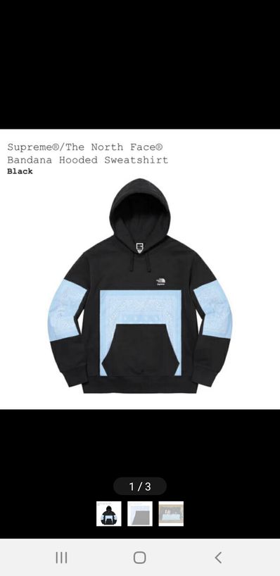 Supreme x The North Face Bandana Hooded Sweatshirt "Black"