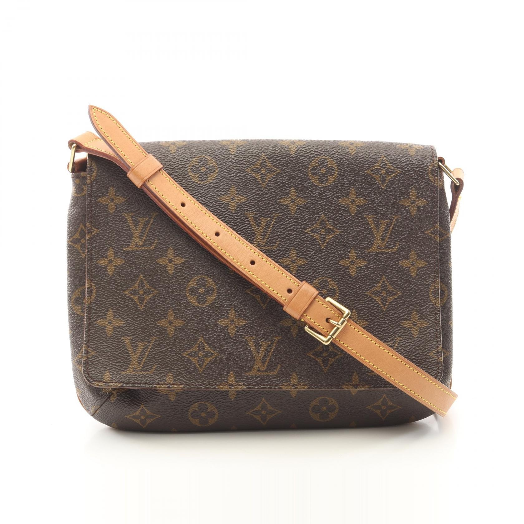 ルイ・ヴィトン LOUIS VUITTON ミュゼットタンゴ ショートストラップ モノグラム ショルダーバッグ バッグ PVCコーティングキャンバス レザー モノグラム レディース ブラウン系 M51257 【中古】