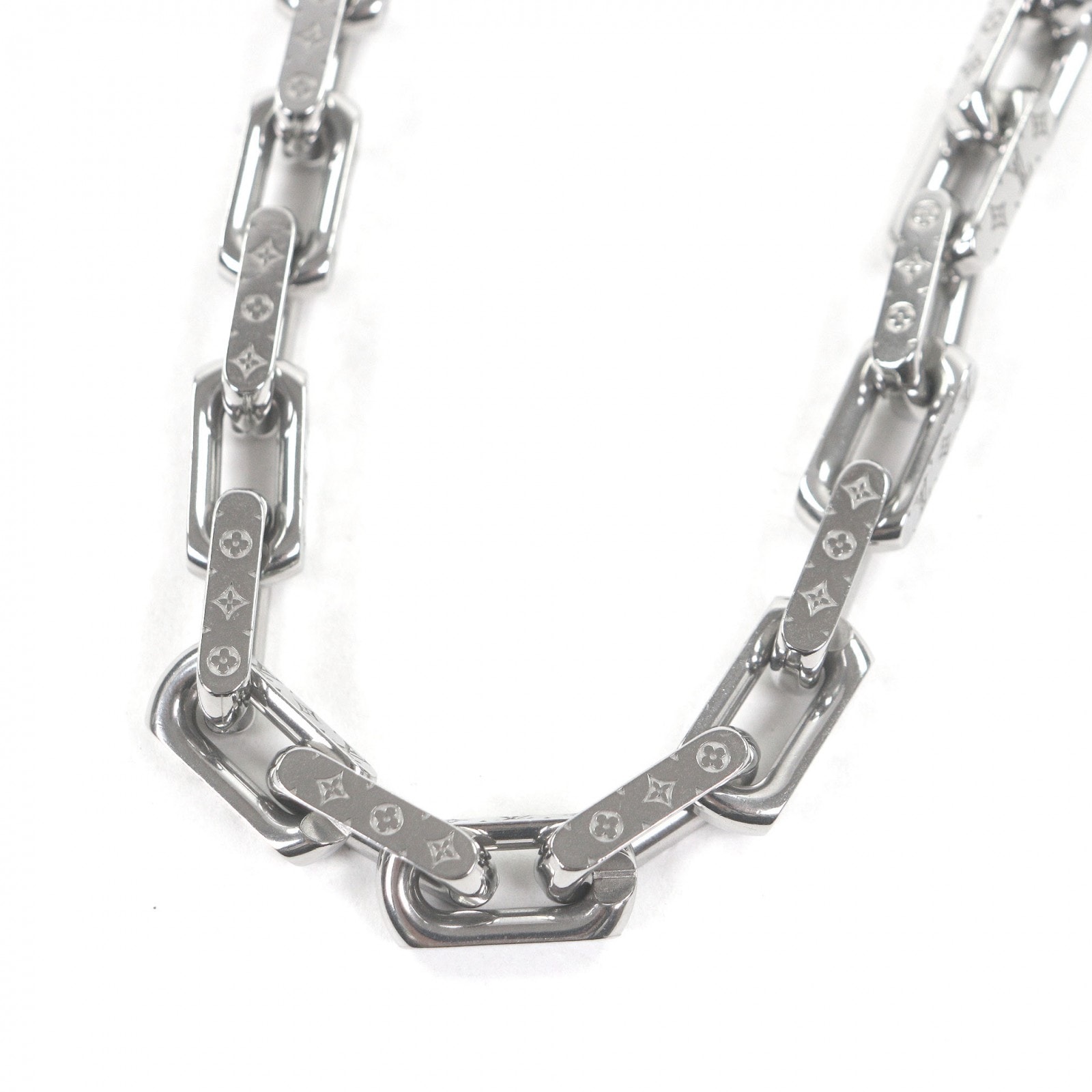 美品 ルイヴィトン ネックレス チェーンモノグラム シルバー