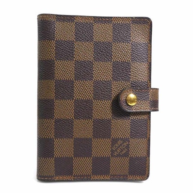 ルイ ヴィトン LOUIS VUITTON 手帳カバー ダミエ アジェンダPM ダミエキャンバス ブラウン ゴールド ユニセックス【中古】 e61905j