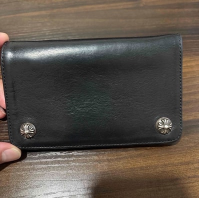 Chrome Hearts 1 Zip Wallet Cross Ball Silver "Black"