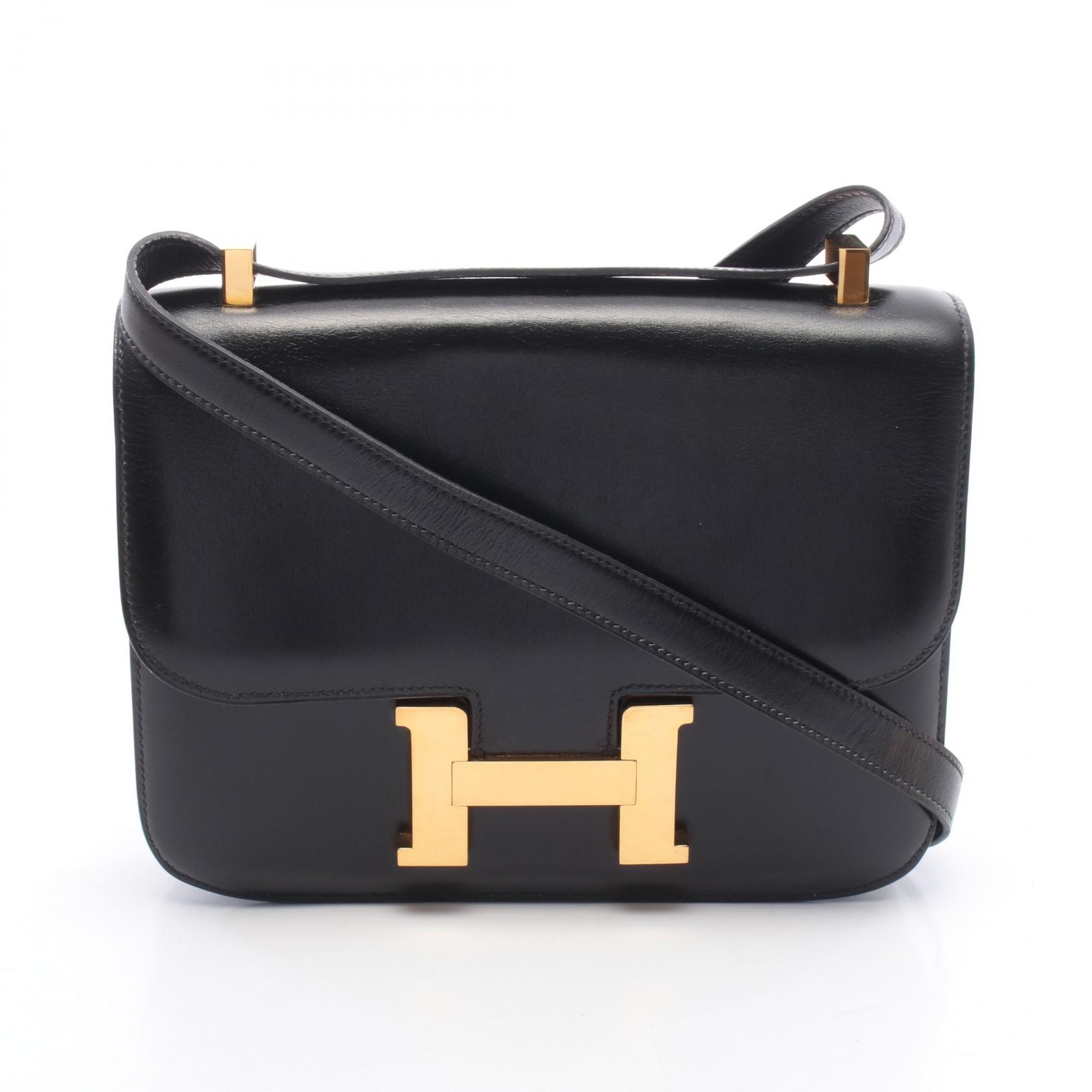 エルメス HERMES コンスタンス23 ショルダーバッグ バッグ カーフ(牛革) ボックスカーフ ○S刻印(1989年製造) レディース ブラック系 【中古】