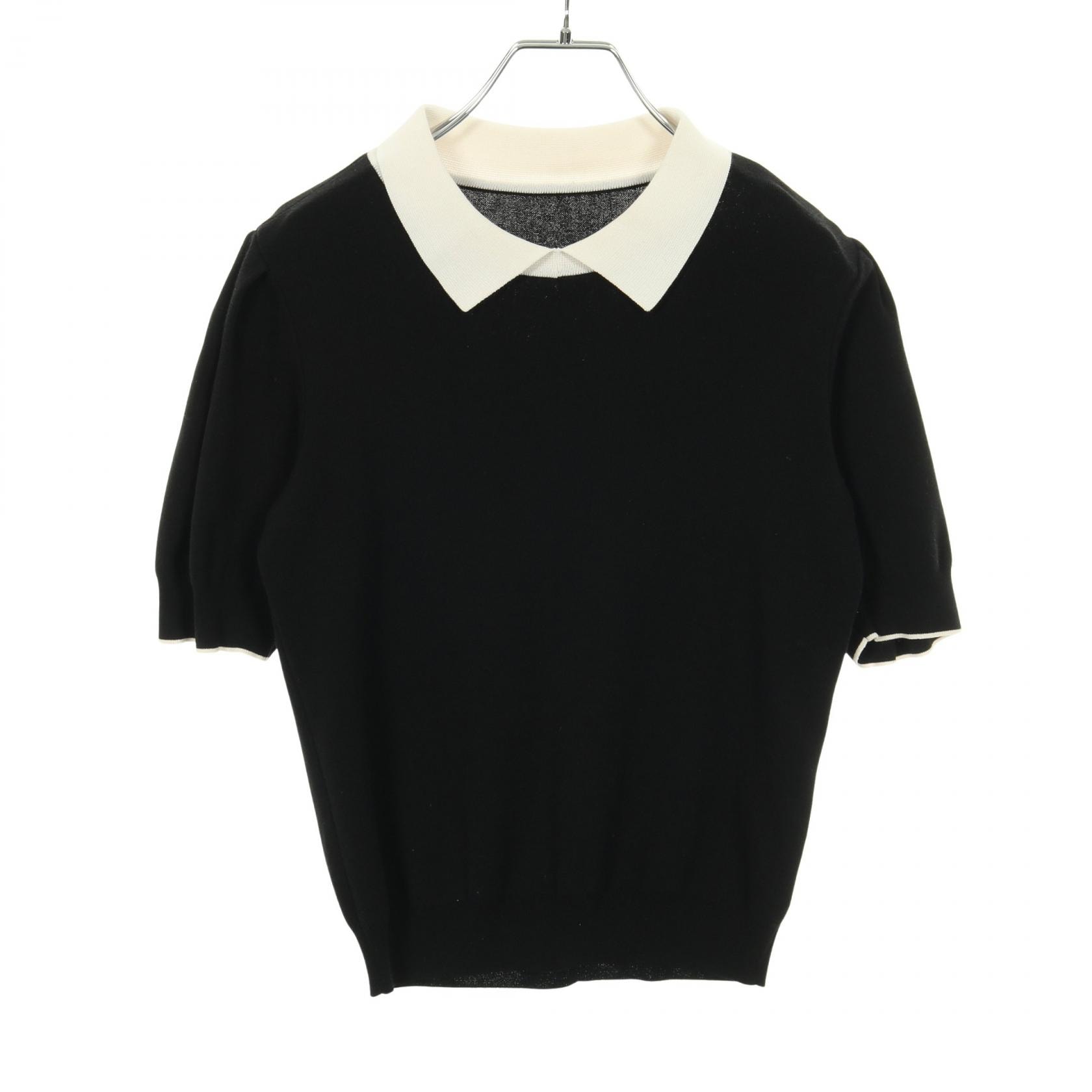 フォクシー FOXEY 半袖 ニット 衣料品 トップス コットン レディース ブラック系 / ホワイト系 【中古】