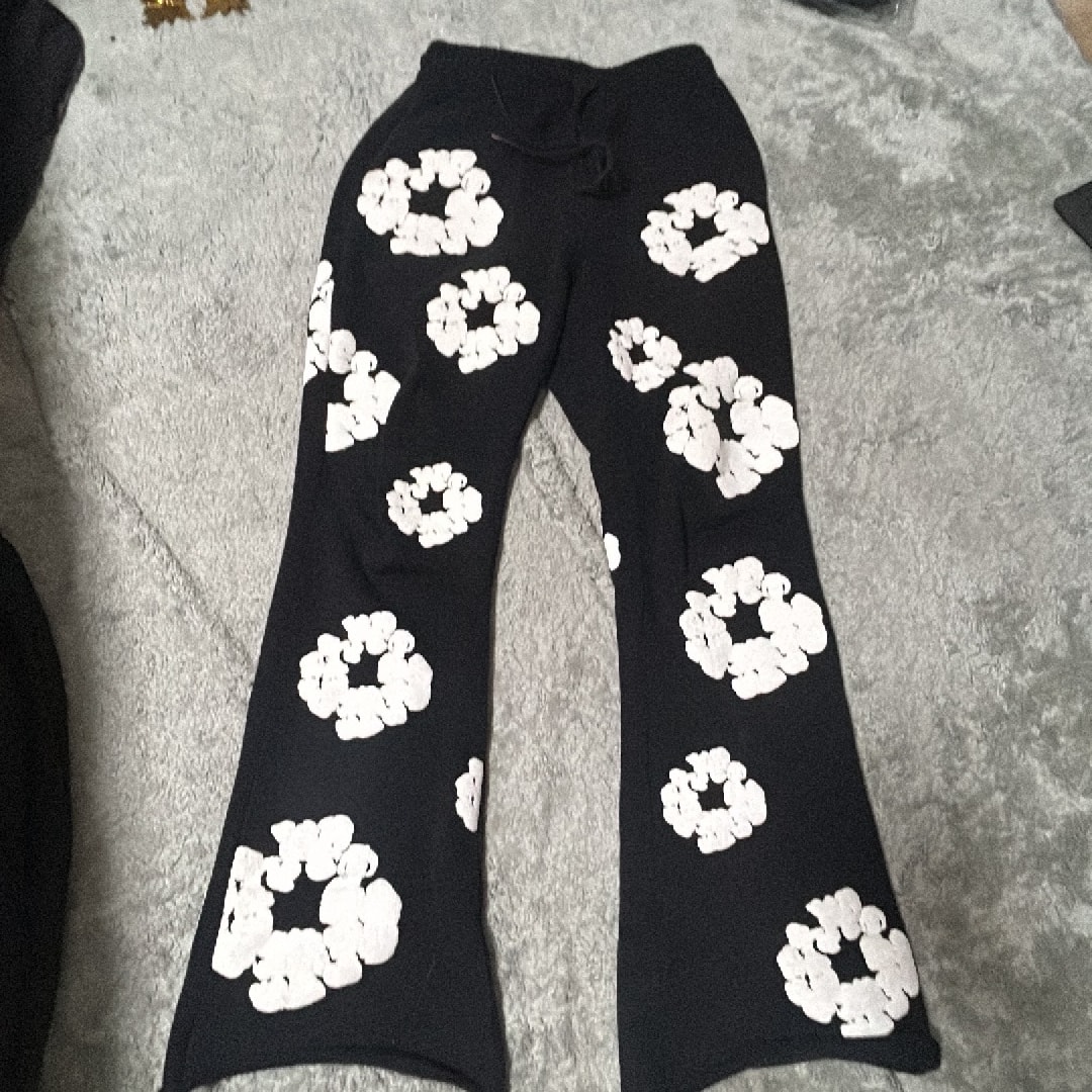 READYMADE x Denim Tears Cotton Wreath Sweat Pants "Black/White"