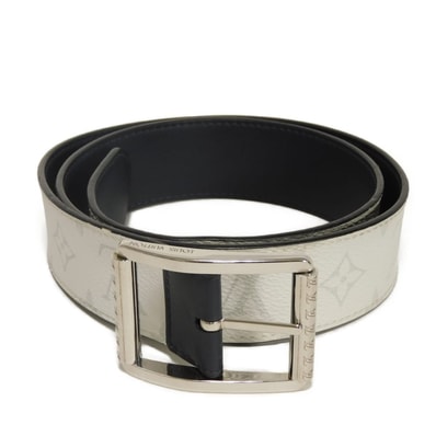 LOUIS VUITTON ルイ・ヴィトン サンチュール リヴェルソ 40MM 85/34 リバーシブル LVロゴ フラワー ホワイト カーフ ネイビー モノグラム ブロン ベルト M0003V