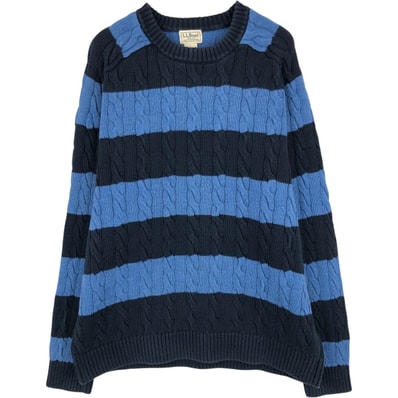 古着 90年代 エルエルビーン L.L.Bean ボーダー柄 コットンニットセーター メンズL相当 ヴィンテージ/eaa678743