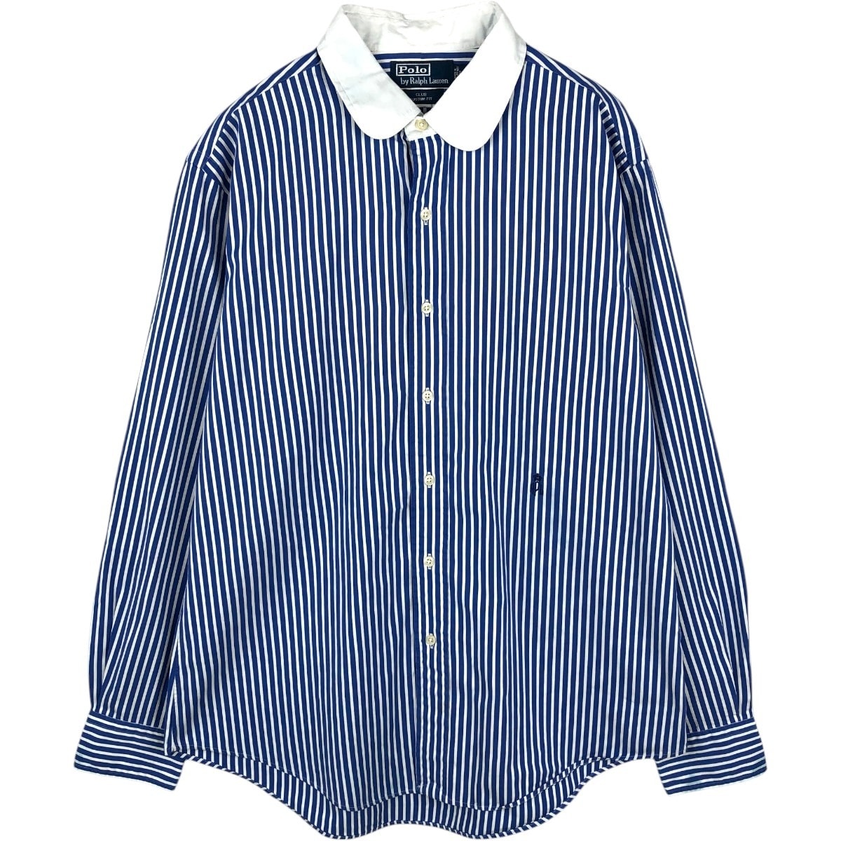 古着 ラルフローレン Ralph Lauren CLUB CUSTOM FIT 長袖 ストライプシャツ クレリックシャツ メンズL相当/eaa677940