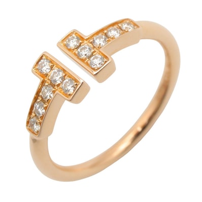 ティファニー TIFFANY&CO Tワイヤー リング ダイヤ リング・指輪 ジュエリー K18PG(ピンクゴールド) ダイヤモンド レディース クリア系 / ゴールド系 【中古】