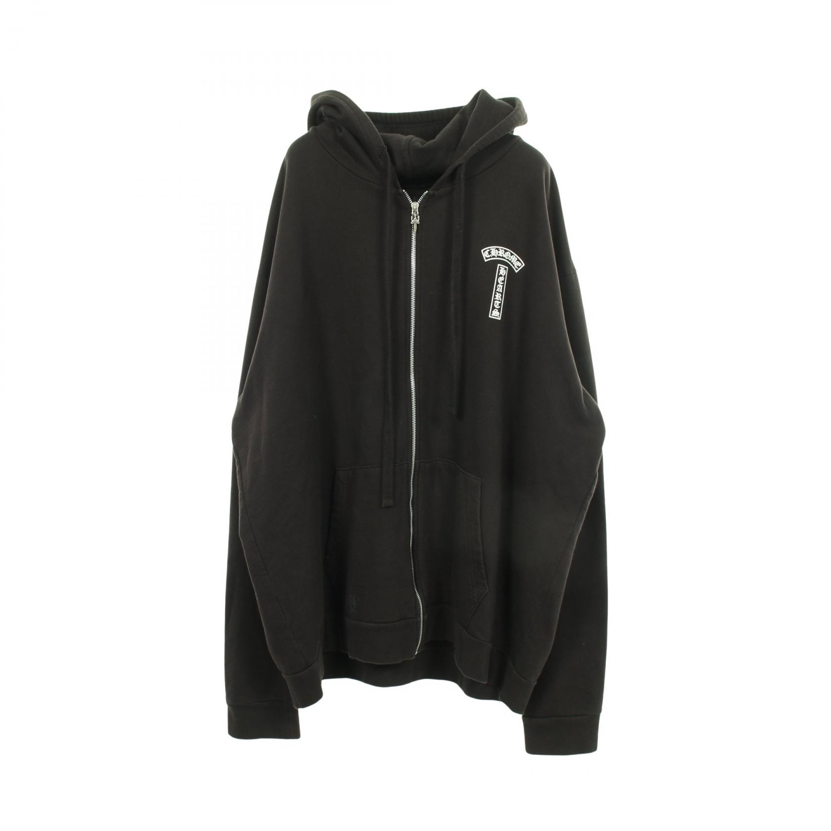 クロムハーツ CHROME HEARTS バックロゴ 裏起毛 パーカー 衣料品 トップス コットン メンズ ブラック系 【中古】