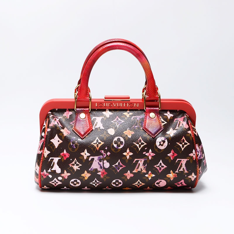 【最終値下げ】 ヴィトン LV パピヨン モノグラム ウォーターカラー パイソン 2008年 ハンドバッグ【中古】