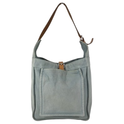 エルメス HERMES マルワリPM マルワリ PM 肩掛け カバン ショルダーバッグ トートバッグ キャンバス M□刻 ブルー