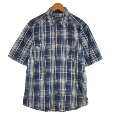 古着 カーハート Carhartt RELAXED FIT チェック柄 半袖 ワークシャツ メンズL相当/eaa562723