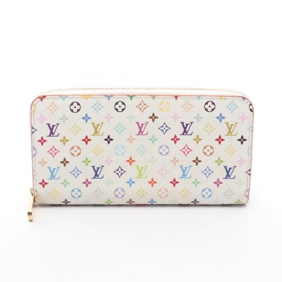 ルイ・ヴィトン LOUIS VUITTON LV × TM ジッピーウォレット ラウンド長財布 財布 PVCコーティングキャンバス モノグラム・マルチカラー レディース ホワイト系 M13922 【中古】