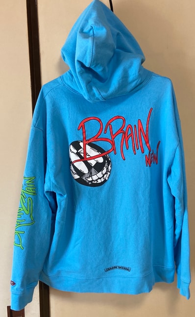 Chrome Hearts Matty Boy Brain New Print Pullover Hoodie "Light Blue"