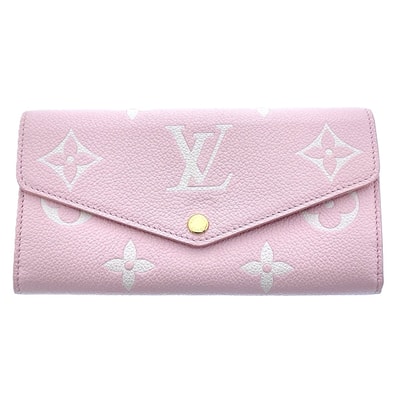 LOUIS VUITTON ルイ・ヴィトン ポルトフォイユ・サラ 長財布 M14000 モノグラムアンプラント ピンク ゴールド金具 レディース【中古】