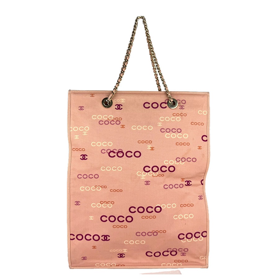 シャネル CHANEL ハンドバッグ キャンバス ピンクオレンジ レディース【中古】 z9135