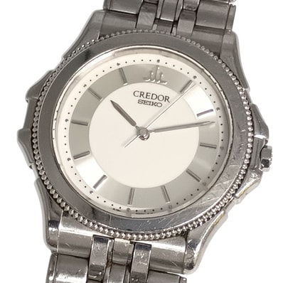 SEIKO セイコー 8J81-6B70 クレドール ステンレス K18WG ベゼル 腕時計 C1308