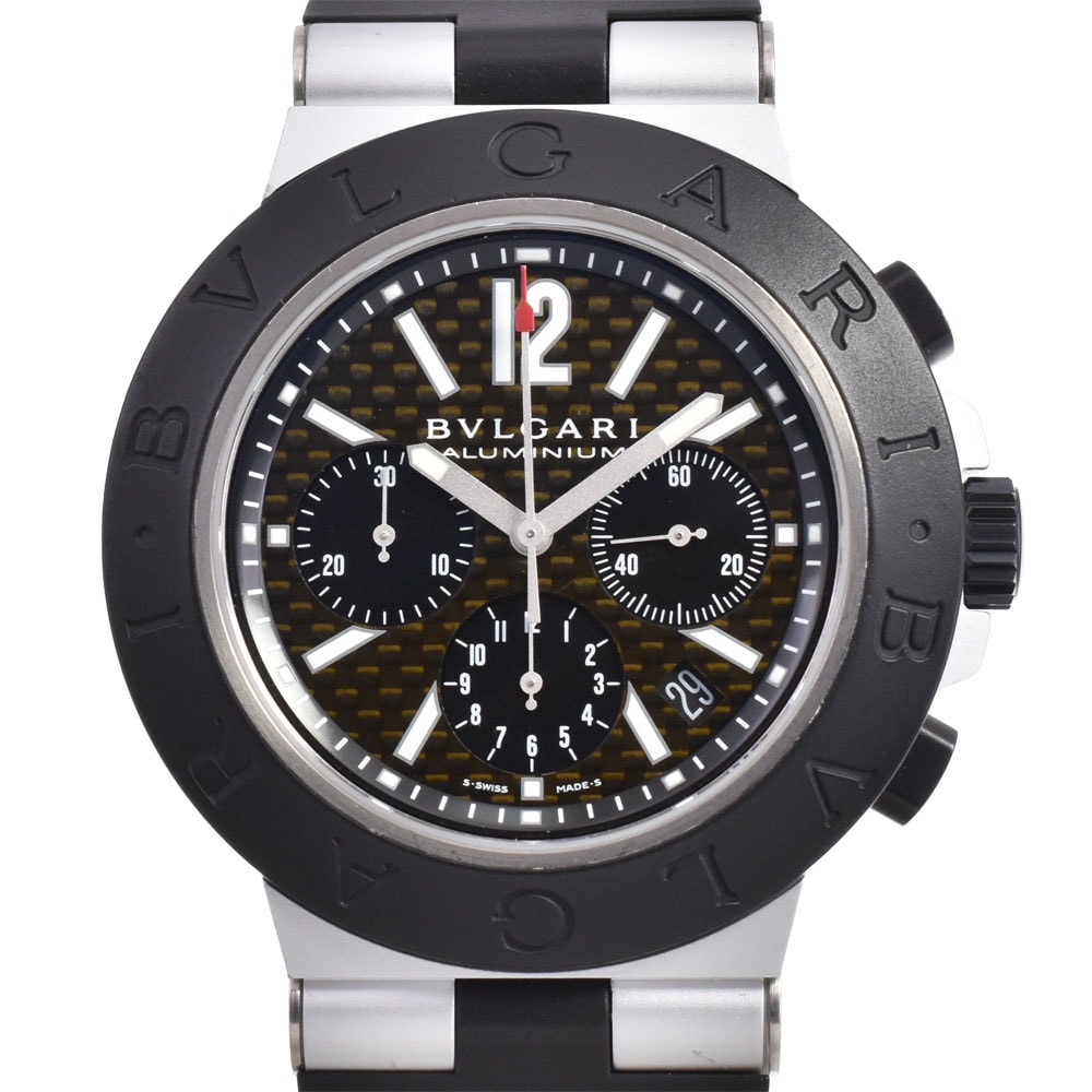 ブルガリ BVLGARI AC44TA アルミニウム クロノグラフ 自動巻き メンズ 美品 A#146750