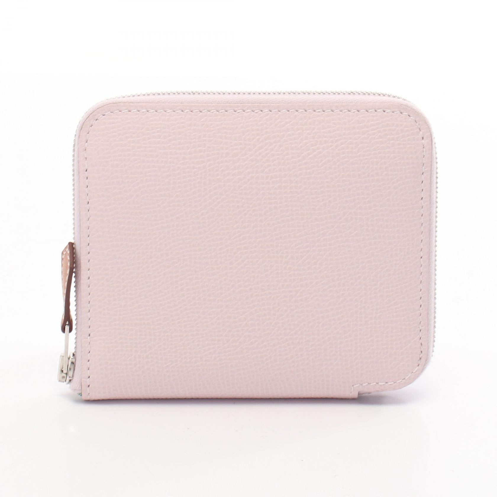 エルメス HERMES アザップコンパクト シルクイン モーヴペール ラウンド財布 財布 ヴォーエプソン ヴォーエプソン W刻印(2024年製造) レディース ピンク系 【中古】