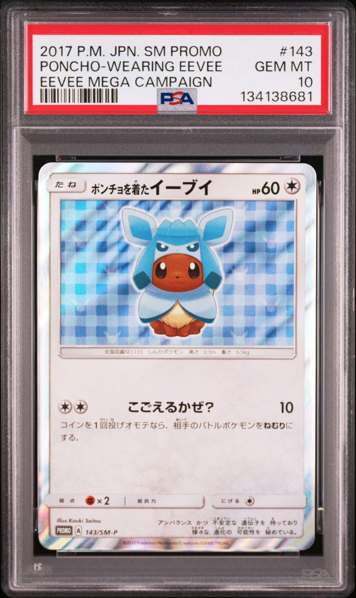 ポンチョを着たイーブイ: プロモ[SM-P 143](プロモーションカード「SM-P」)