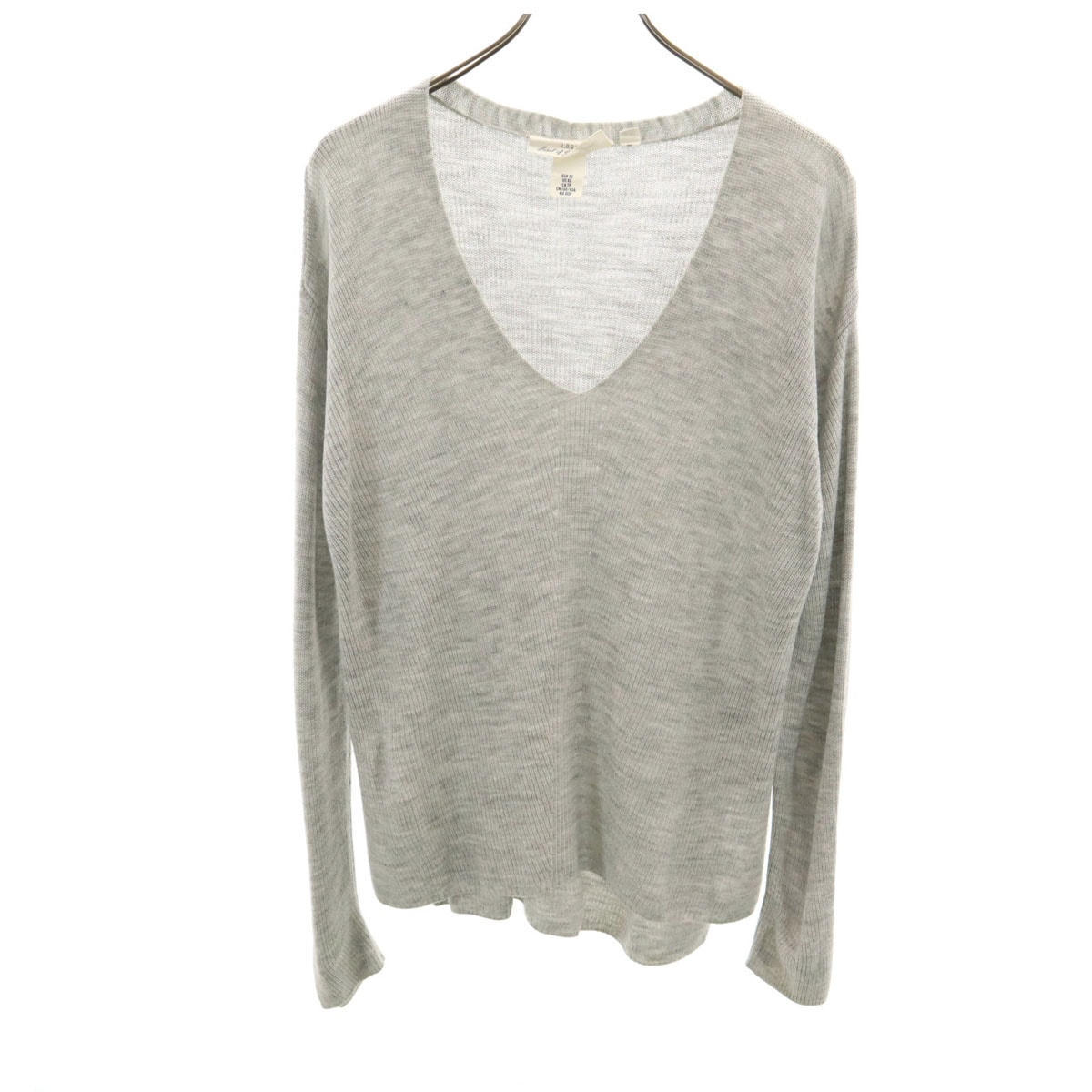 H&M エイチアンドエム 長袖 Vネック ニット XS グレー