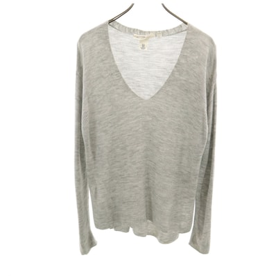 H&M エイチアンドエム 長袖 Vネック ニット XS グレー