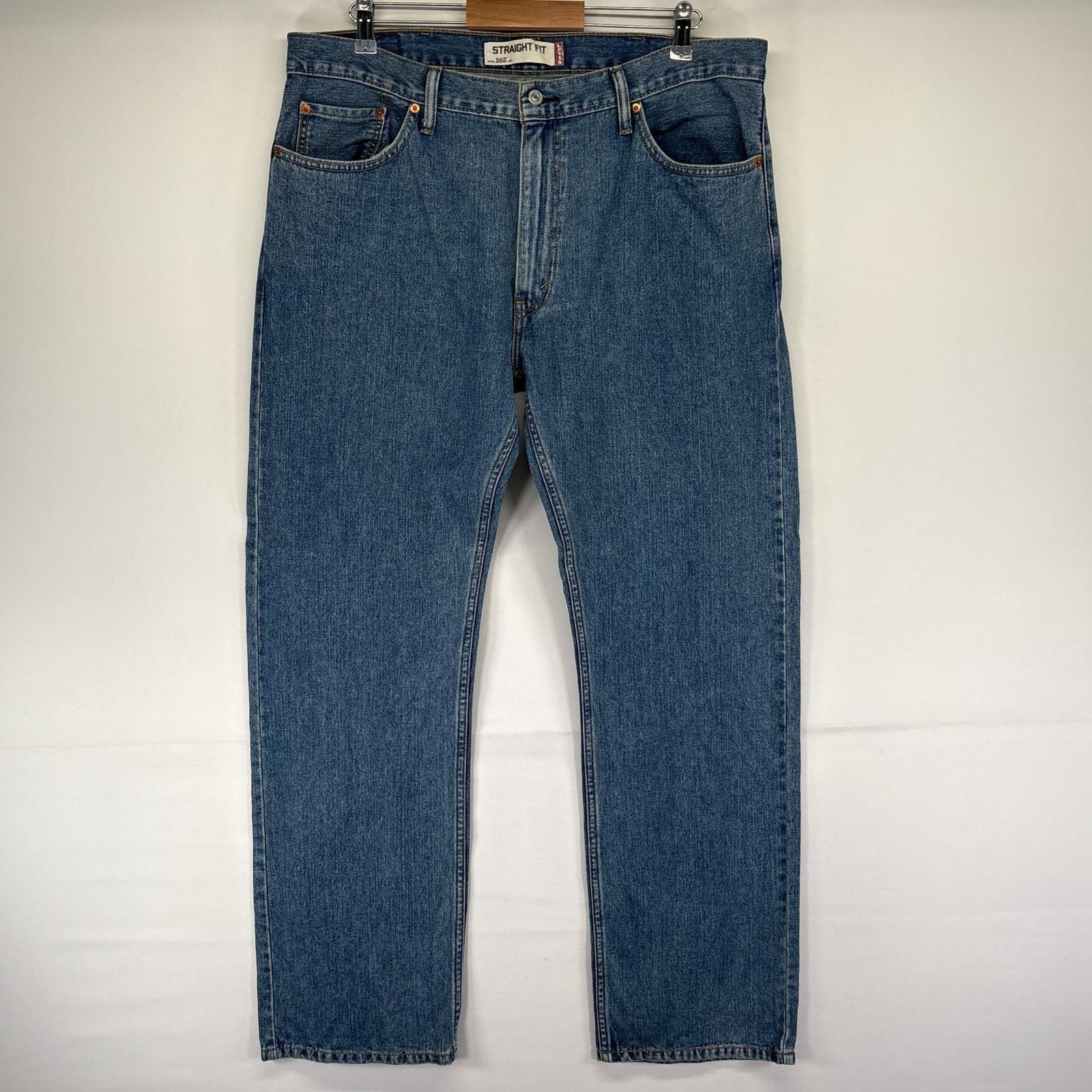 古着 リーバイス Levi's デニム パンツ ストレート ジッパーフライ 505 ジーンズ 5ポケット W38 L32  ブルー系 メンズ