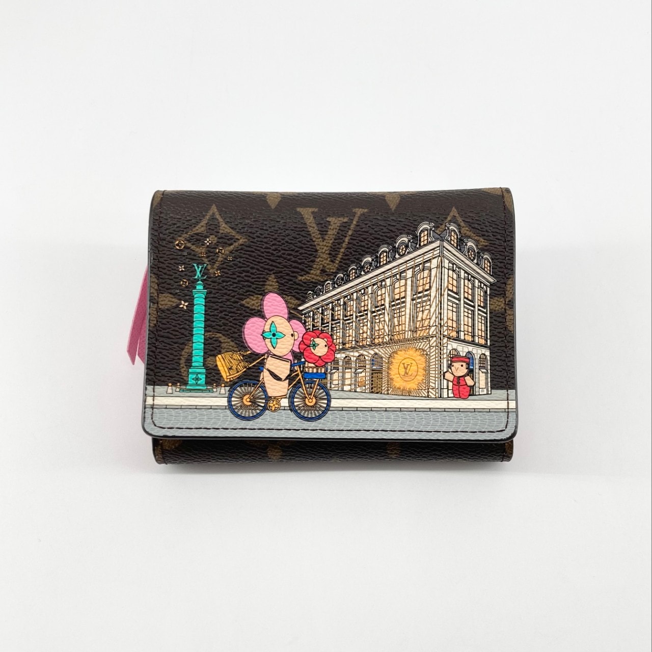 LOUIS VUITTON(ルイ・ヴィトン) ポルトフォイユ ヴィクトリーヌ ヴィヴィエンヌ 2022ホリデイ限定モデル M81638 三つ折り財布 ブラウン×ピンク