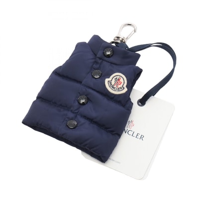 モンクレール MONCLER ベスト キーリング付き チャーム アクセサリー ナイロン レザー メンズ レディース ネイビー系 / ブラック系 / マルチカラー 6F00002M7726772 【新品】