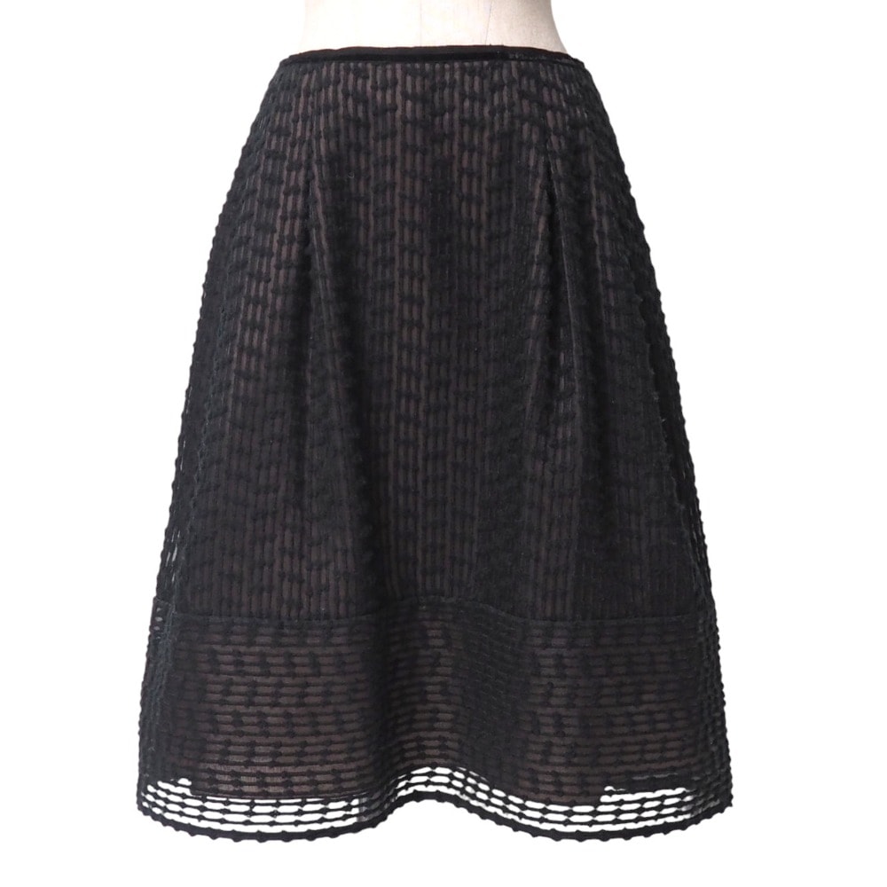 ■美品■FOXEY BOUTIQUE フォクシー ブティック スカート サイズ40 フレア オーガンジー シアー ひざ丈 ブランド古着【中古】20251010/RA6291