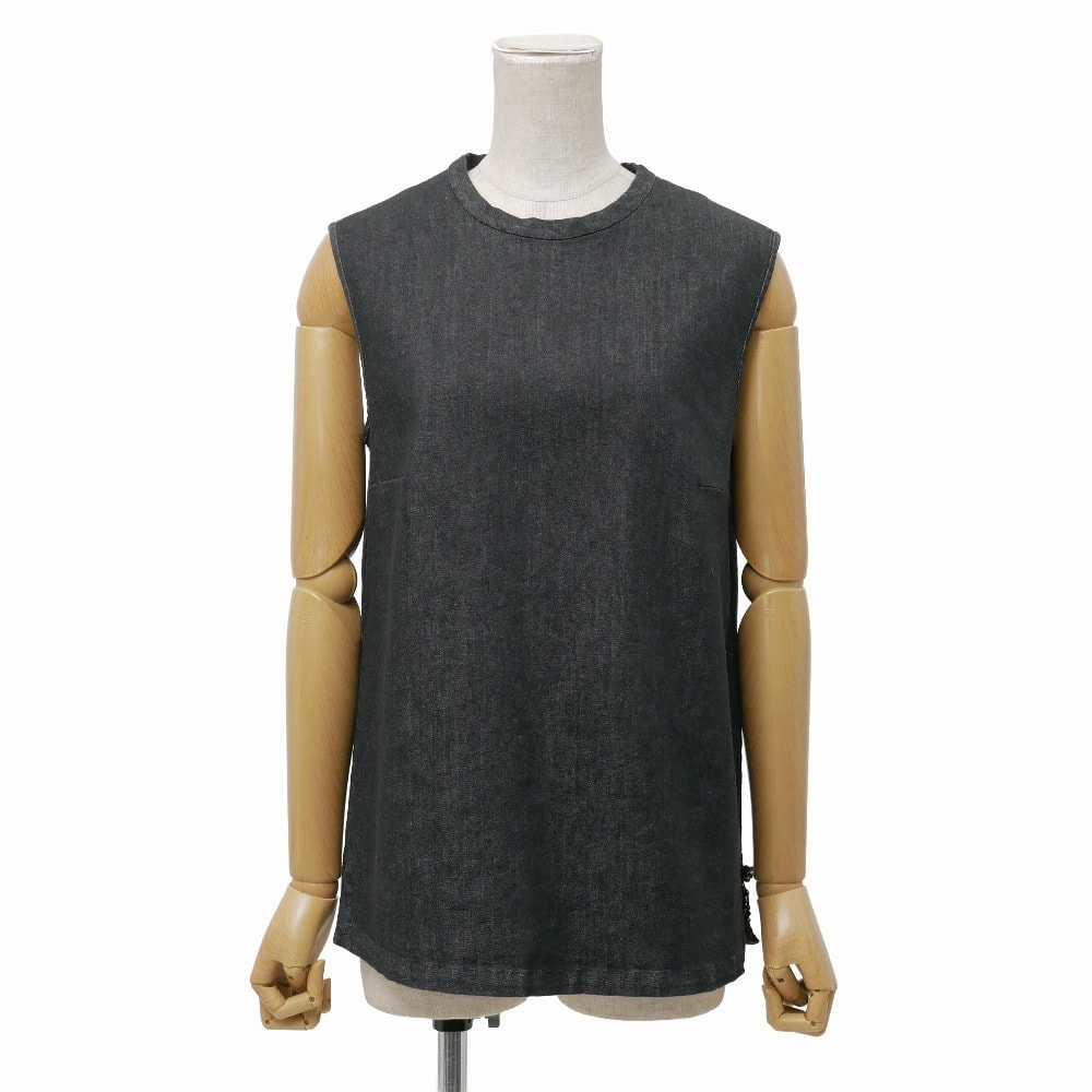 S Max Mara エス マックスマーラ ブラウス サイズ44 ストレッチ ブラックデニム ノースリーブ プルオーバーシャツ ブランド古着【中古】20260516/RA9381