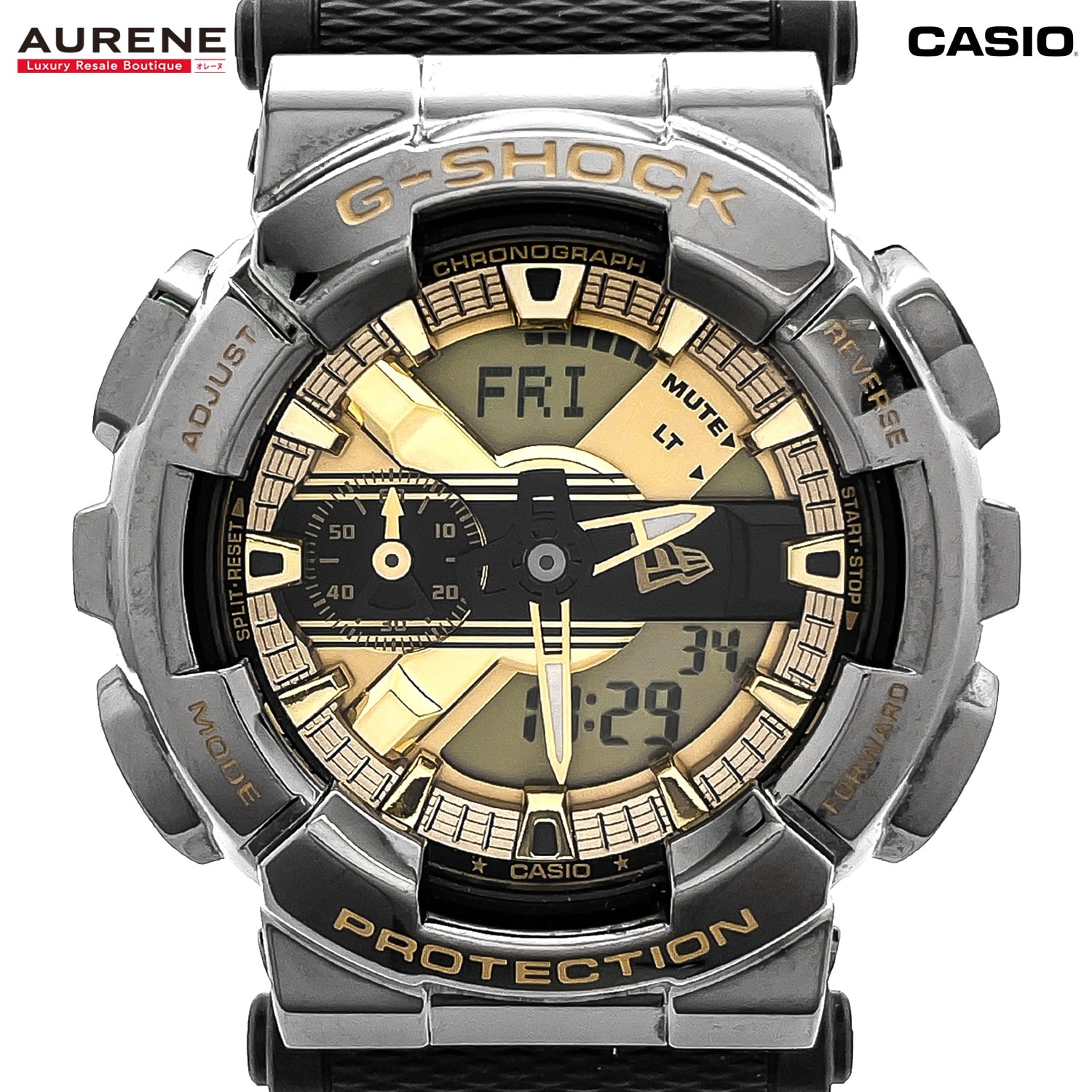 CASIO カシオ 腕時計 G-SHOCK ジーショック NEWERA(ニューエラ) 100周年モデル GM-110NE-1AJR 替えベルト付 クオーツ メンズ
 【中古】