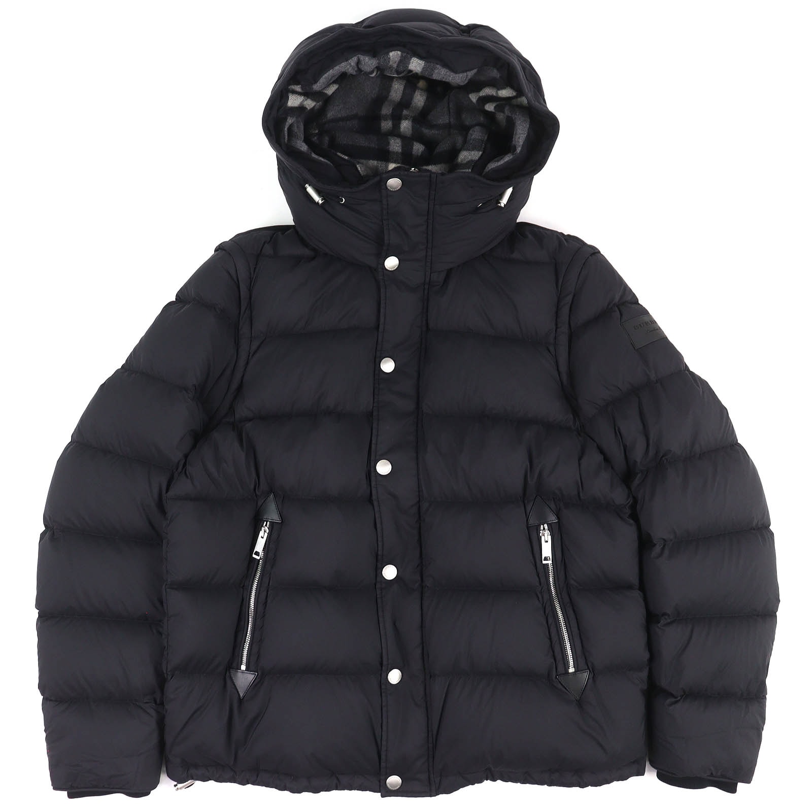 極美品 バーバリー ダウンベスト ダウンジャケット 黒 54 4058195