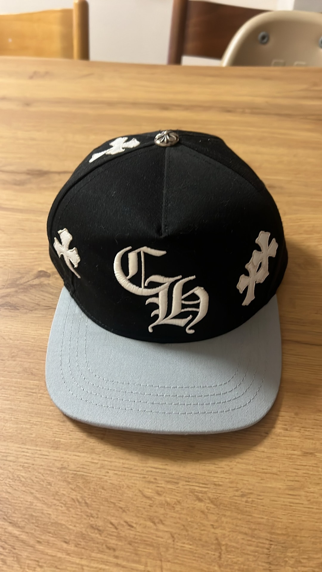 Chrome Hearts CH Hat Cross Patch Baseball Cap "Black/Grey/White"