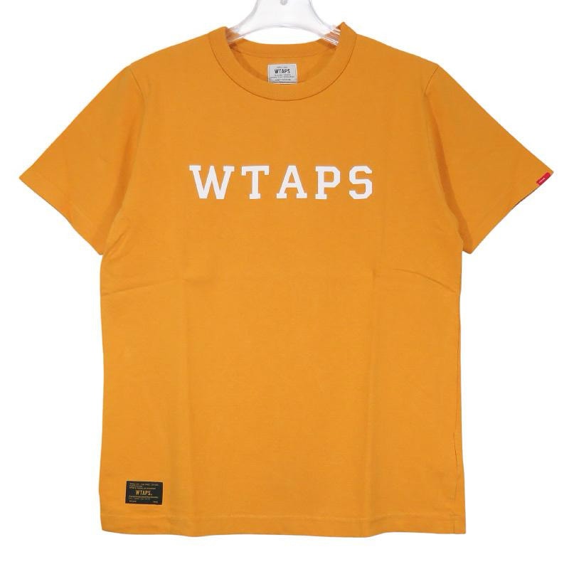 新品 WTAPS ダブルタップス 14AW DESIGN S/S 01/TEE.COTTON 142ATDT-CSM03 デザイン ショートスリーブ クルーネック Tシャツ コットン マスタード カットソー 半袖 サイズM