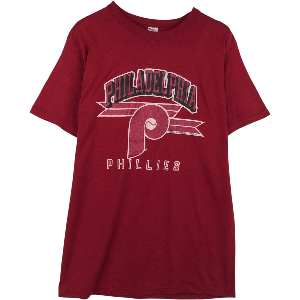 古着 80年代 チャンピオン Champion MLB PHILADELPHIA PHILLIES フィラデルフィアフィリーズ トリコタグ ロゴプリントTシャツ USA製 メンズL相当 ヴィンテージ/eaa640809