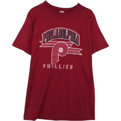 古着 80年代 チャンピオン Champion MLB PHILADELPHIA PHILLIES フィラデルフィアフィリーズ トリコタグ ロゴプリントTシャツ USA製 メンズL相当 ヴィンテージ/eaa640809