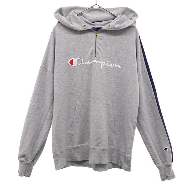 Champion 長袖 ハーフジップ スウェットパーカー