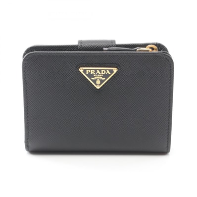 プラダ PRADA SAFFIANO TRIANG 二つ折り財布 財布 サフィアーノレザー レディース ブラック系 1ML018QHHF0002 【新品】