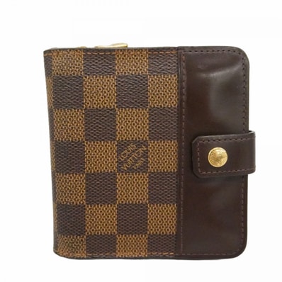 ★SALE【6db1239-k】ルイヴィトン 財布 ダミエ コンパクトジップ N61668 エベヌ【中古】レディース
