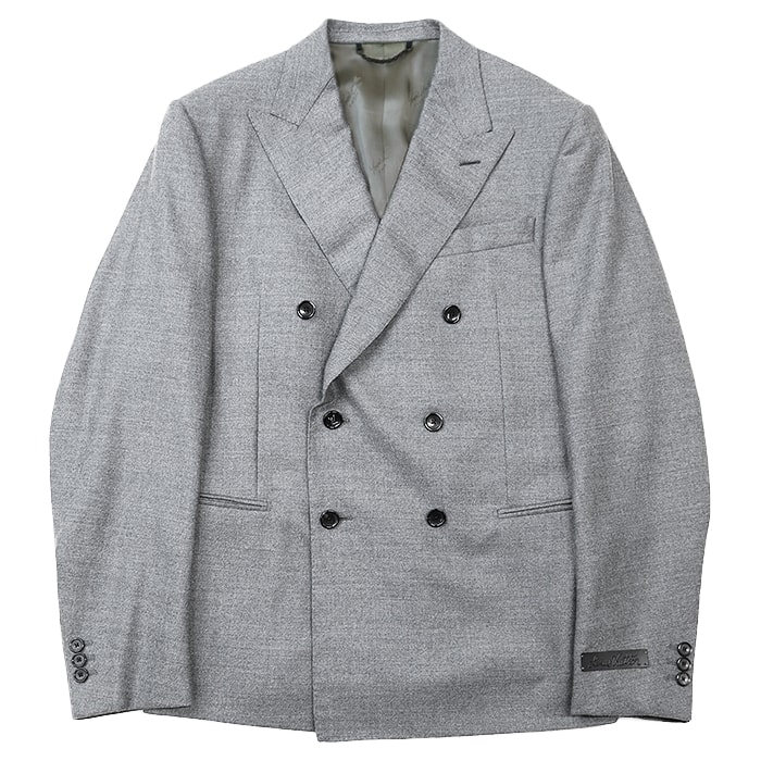 美品 ルイ・ヴィトン 2023SS テーラード ダブルブレスト ポンヌフフィット ジャケット メンズ グレー 50 LOUIS VUITTON
