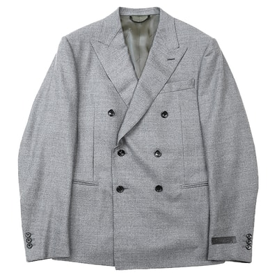美品 ルイ・ヴィトン 2023SS テーラード ダブルブレスト ポンヌフフィット ジャケット メンズ グレー 50 LOUIS VUITTON