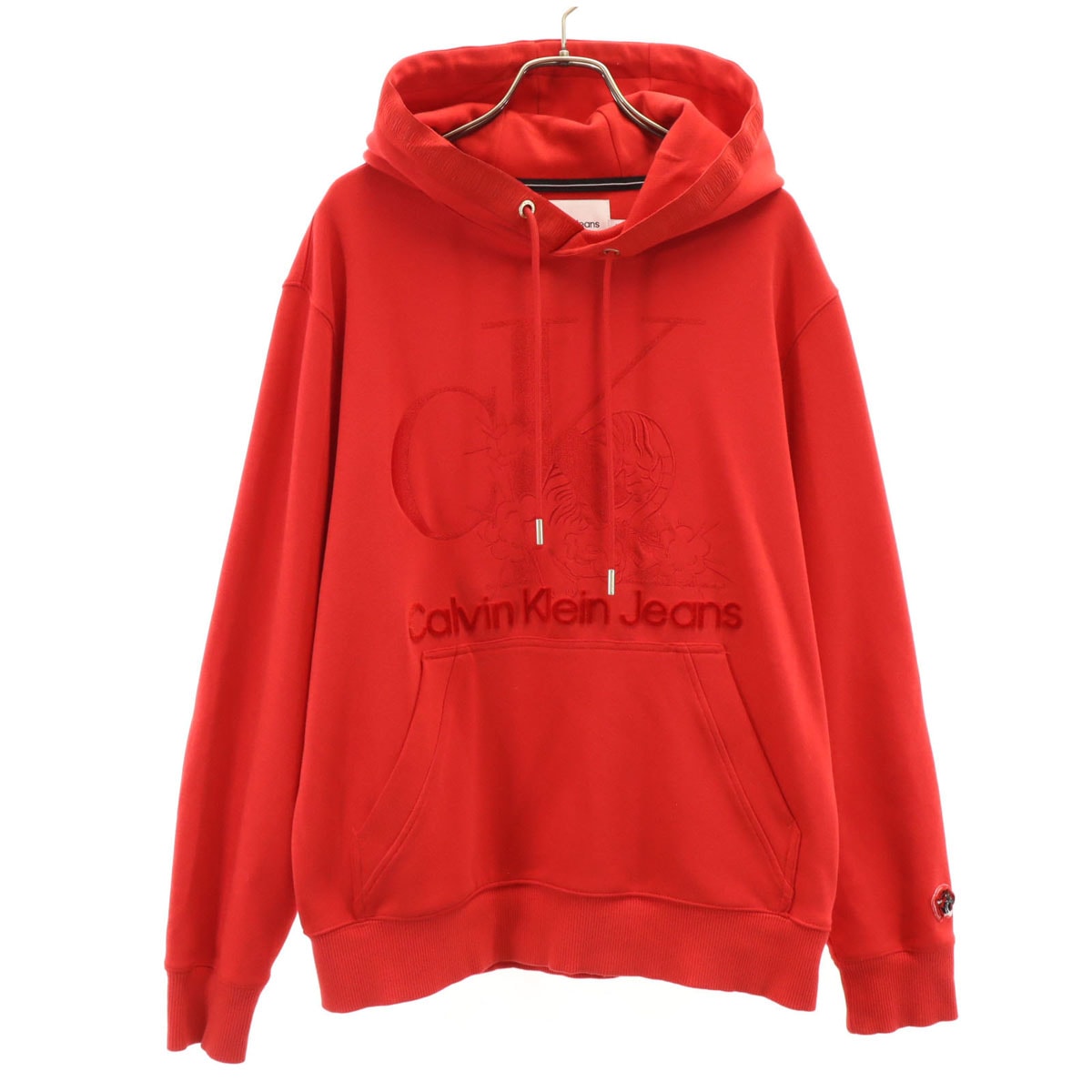Calvin klein Jeans カルバンクラインジーンズ 長袖 スウェットパーカー M レッド
