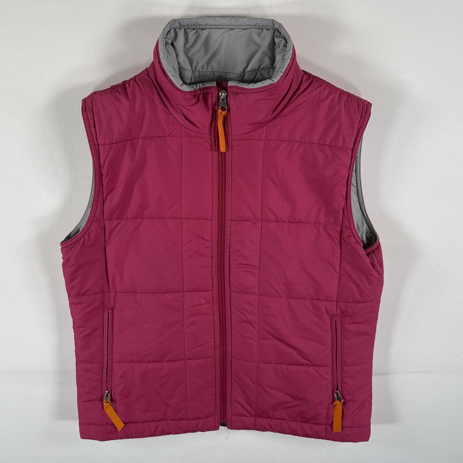 古着 パタゴニア patagonia ナイロン中綿ベスト キルティング フルジップ チョッキ ジレ アウトドア M  ピンク レディース