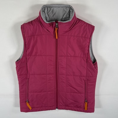 古着 パタゴニア patagonia ナイロン中綿ベスト キルティング フルジップ チョッキ ジレ アウトドア M ピンク レディース