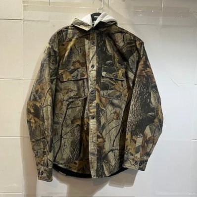 Supreme Quilted Lined Hooded Flannel Shirt "Fallen Leaves"