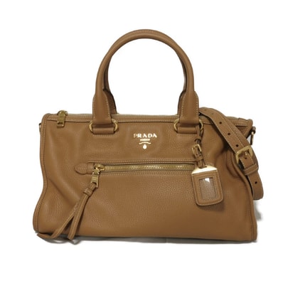 PRADA プラダ ヴィッテロダイノ バッグ 2WAY ショルダーバッグ ロゴ メタル ブラウン ハンドバッグ BL0805
