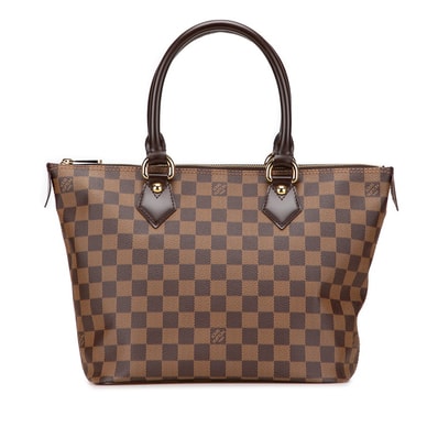 ルイ ヴィトン ダミエ サレヤPM ハンドバッグ トートバッグ N51183 ブラウン PVC レザー レディース LOUIS VUITTON 【中古】