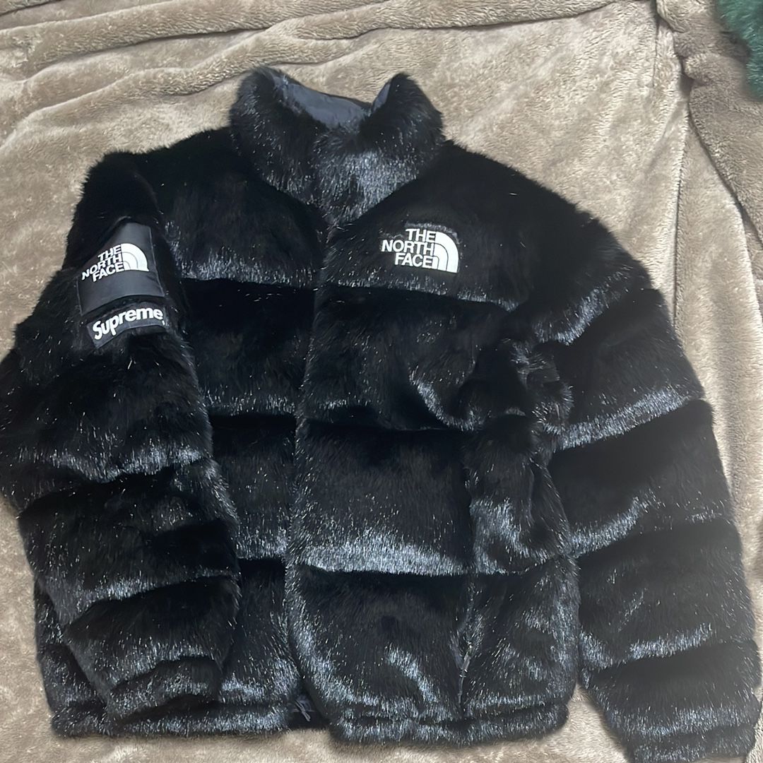 Supreme x The North Face Faux Fur Nuptse Jacket "Black"